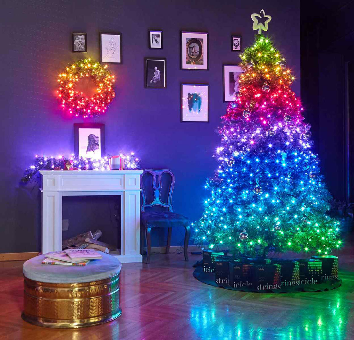 Twinkly Strings 100 RGB LEDs Black-Wire Multi-Color String Lights - Image 3